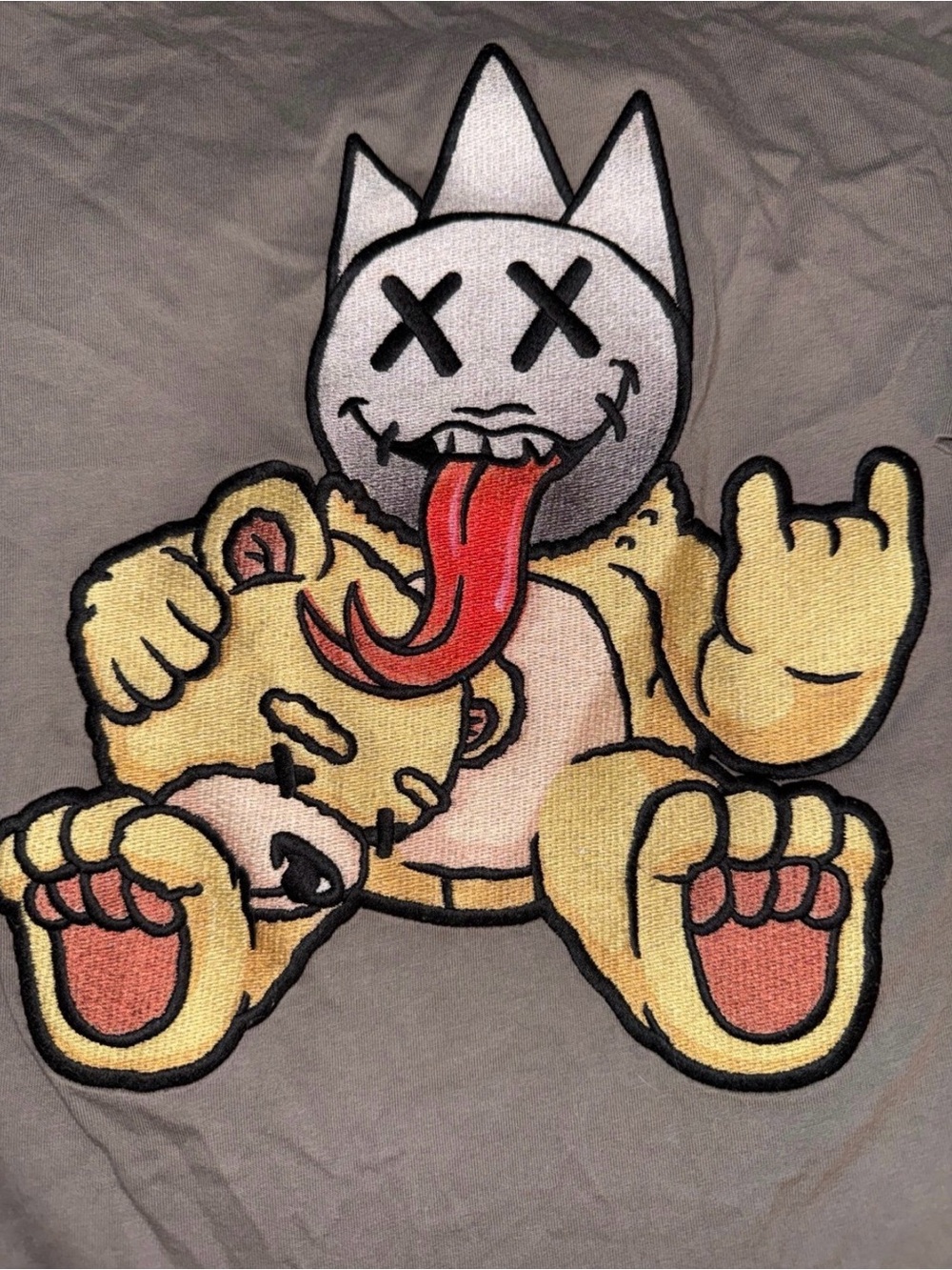 Cult of Individuality Gray Graphic T-Shirt Teddy Bear Shimuchan Logo Men’s XL